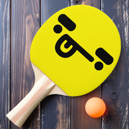 Raquete De Ping Pong Rosto Confuso Malicioso Remo de Ping Pong Amarelo