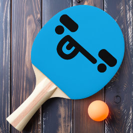 Raquete De Ping Pong Rosto Confuso Malicioso Remo de Ping Pong Azul