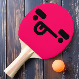 Raquete De Ping Pong Rosto Confuso Malicioso Remo de Ping Pong Rosa