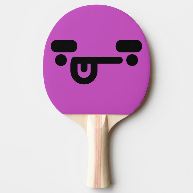 Raquete De Ping Pong Rosto Confuso Malicioso Roxo  (Frente)