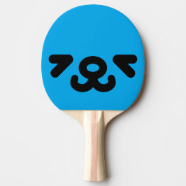Raquete De Ping Pong Rosto de Cachorro Feliz Azul
