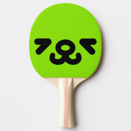 Raquete De Ping Pong Rosto de Cachorro Feliz Verde