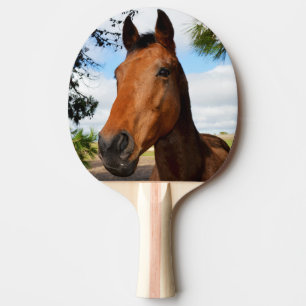 Raquete De Ping Pong Rosto De Cavalo Marrom,