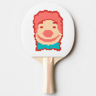 Raquete De Ping Pong Rosto de palhaço pixelado fofo 