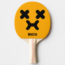 Raquete De Ping Pong Rosto Embriagado Laranja com Nome