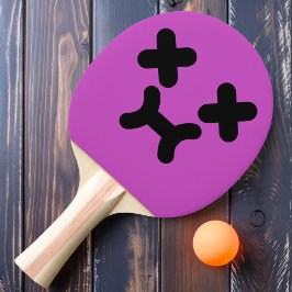 Raquete De Ping Pong Rosto Emburrado Atordoado Remo de Ping Pong Roxo