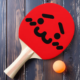 Raquete De Ping Pong Rosto Fofo Desajeitado Remo de Ping Pong Vermelho