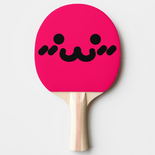 Raquete De Ping Pong Rosto Fofo Rosa (Frente)