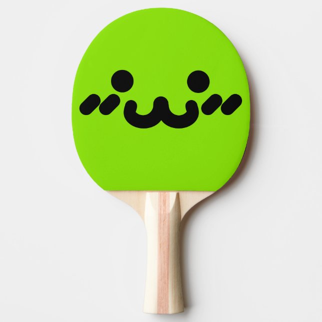 Raquete De Ping Pong Rosto Fofo Verde (Frente)