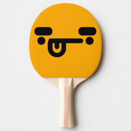 Raquete De Ping Pong Rosto Laranja Confuso Malicioso