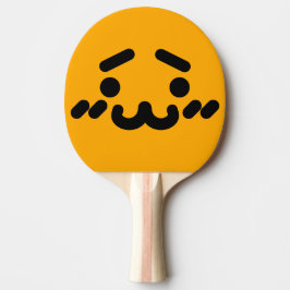 Raquete De Ping Pong Rosto Laranja Fofo Desajeitado