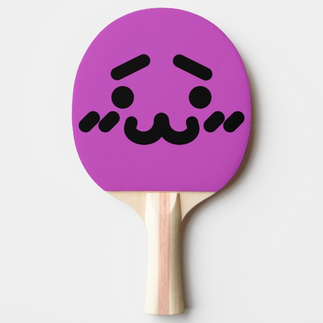 Raquete De Ping Pong Rosto Rocho Fofo Roxo  (Frente)