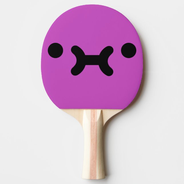 Raquete De Ping Pong Rosto Roubado Roxo Fofinho  (Frente)