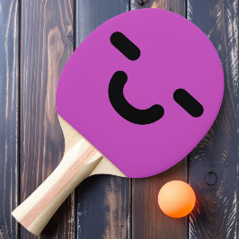 Raquete De Ping Pong Rosto Sorridente Satisfeito Remo de Ping Pong Roxo