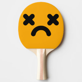 Raquete De Ping Pong Rosto Triste Alaranjado Atordoado