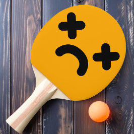 Raquete De Ping Pong Rosto Triste Atordoado Laranja 