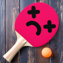Raquete De Ping Pong Rosto Triste Atordoado Rosa