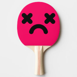 Raquete De Ping Pong Rosto Triste Atordoado Rosa