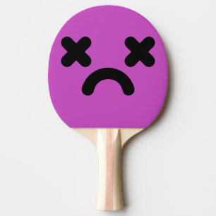 Raquete De Ping Pong Rosto Triste Atordoado Roxo
