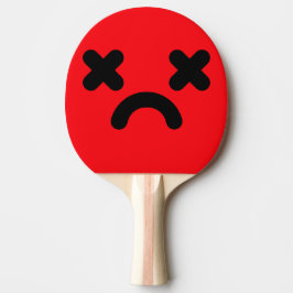 Raquete De Ping Pong Rosto Triste Atordoado Vermelho