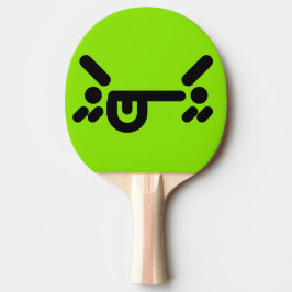 Raquete De Ping Pong Rosto Verde Bravo e Irritado
