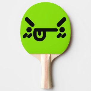 Raquete De Ping Pong Rosto Verde Bravo e Irritado