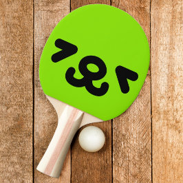 Raquete De Ping Pong Rosto Verde de Cachorro Feliz