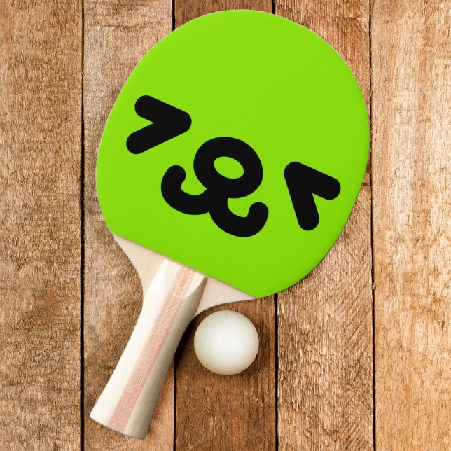 Raquete De Ping Pong Rosto Verde de Cachorro Feliz (Criador carregado)