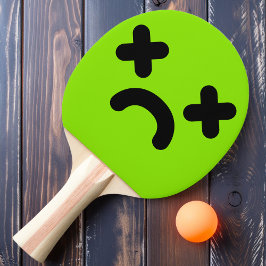 Raquete De Ping Pong Rosto Verde Triste Atordoado
