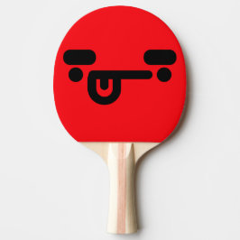 Raquete De Ping Pong Rosto Vermelho Confuso Malicioso