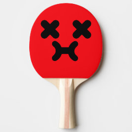 Raquete De Ping Pong Rosto Vermelho Emburrado Atordoado