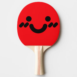 Raquete De Ping Pong Rosto Vermelho Envergonhado Fofo