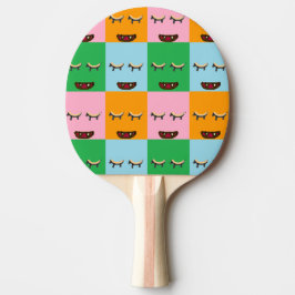 Raquete De Ping Pong Rostos de blocos monstruosos sorridentes