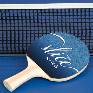 Raquete De Ping Pong Roteiro Divertido O Rei da Fatia Brilho Azul