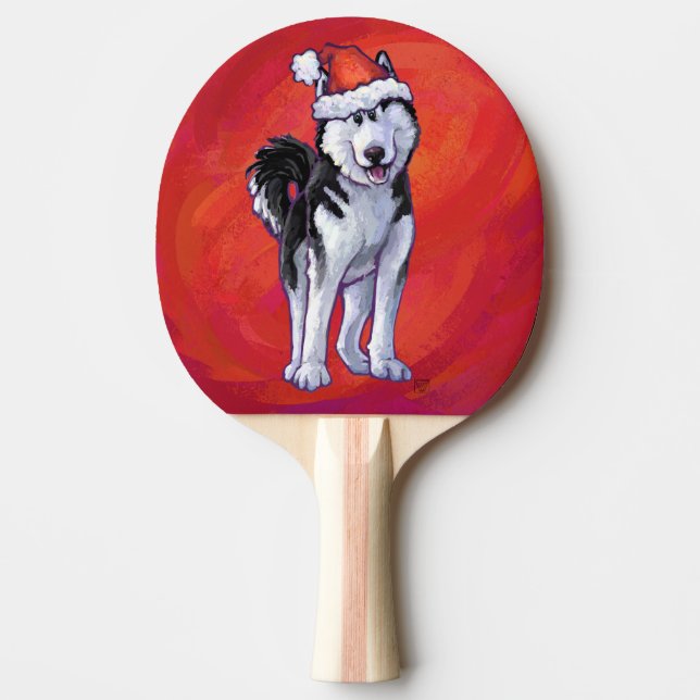 Raquete De Ping Pong Rouco em Santa Hat em Vermelho (Frente)