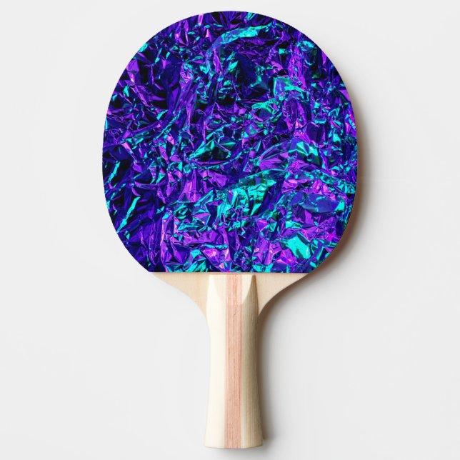 Raquete De Ping Pong Roxo e Teal Metálicos (Frente)