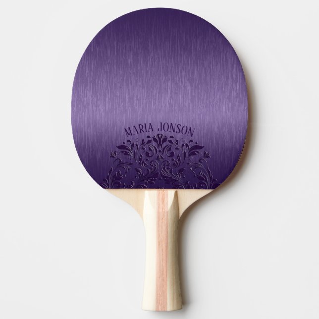 Raquete De Ping Pong Roxo Metálico Roxo Lace Roxo de Alumínio (Frente)