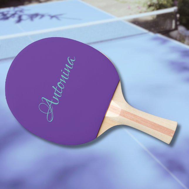 Raquete De Ping Pong Royal Purple Modern Name | Tendência minimalista (Criador carregado)