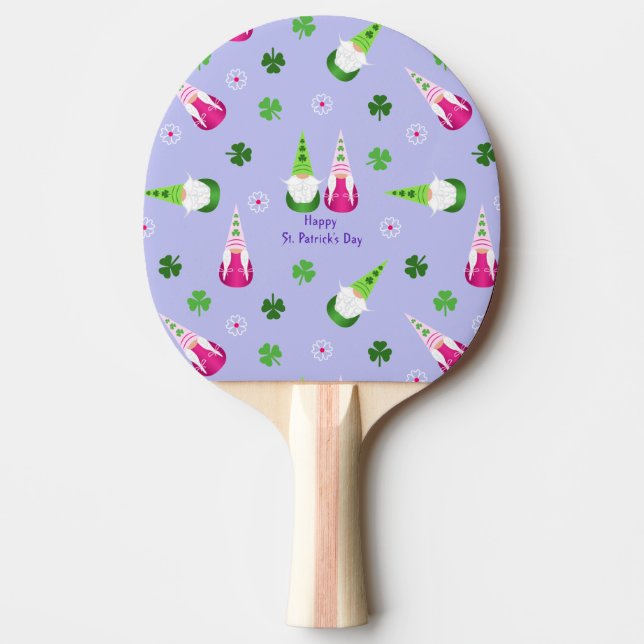 Raquete De Ping Pong Rua de Gnome Toss. Dia de Patrick (Frente)