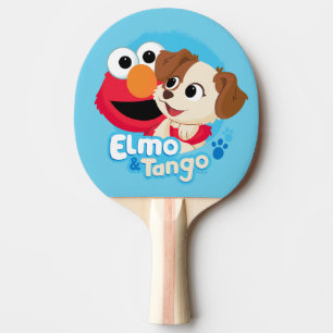 Raquete De Ping Pong Rua Sésamo Crachá Elmo & Tango