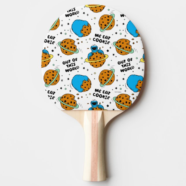 Raquete De Ping Pong Rua Sésamo | Monstro de Cookies Fora deste Mundo (Frente)