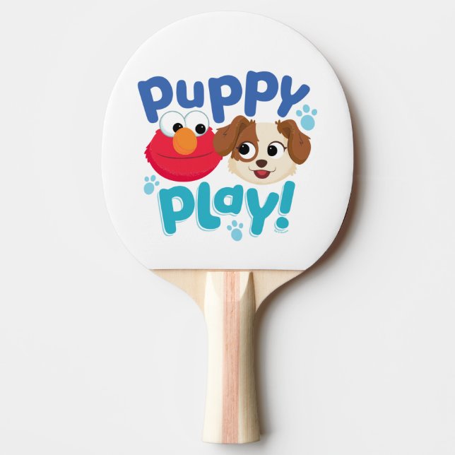 Raquete De Ping Pong Rua Sésamo | Puppy Play Elmo & Tango (Frente)