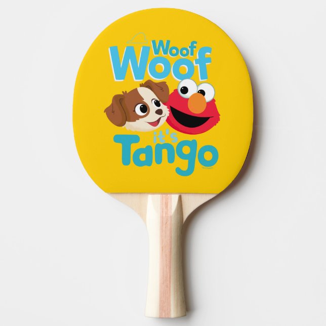 Raquete De Ping Pong Rua Sésamo | Woof It's Tango & Elmo (Frente)