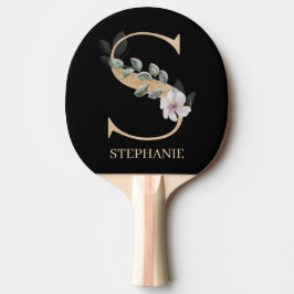 Raquete De Ping Pong S Monograma Floral Personalizado