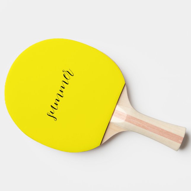 Raquete De Ping Pong Saco branco na moda com "Verão" amarelo (Lateral)