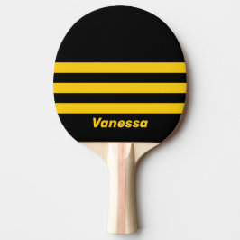 Raquete De Ping Pong Safety Bee Nostalgic Across Striping with Name
