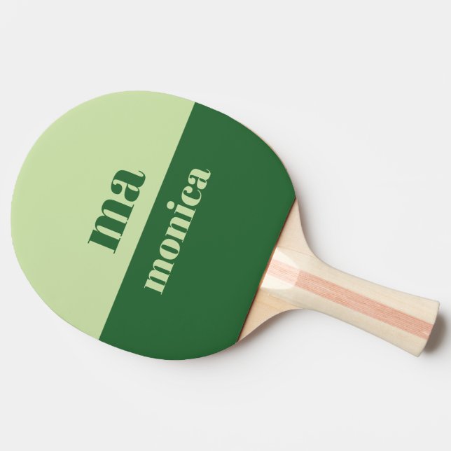 Raquete De Ping Pong Sage green script monogram initial  (Lateral)
