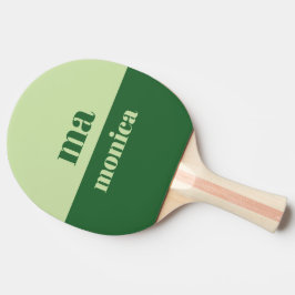 Raquete De Ping Pong Sage verde monograma inicial em letra cursiva