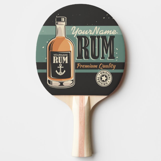 Raquete De Ping Pong Sailor Personalizado Rum Liquor Bottle Sign (Frente)