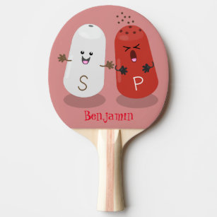 Raquete De Ping Pong Anime feliz de Kawaii enfrentado